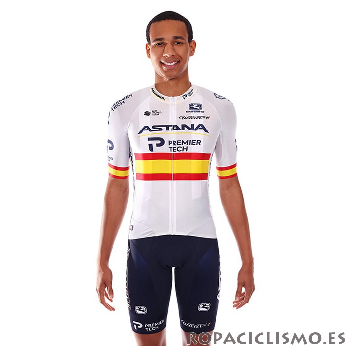 2021 Maillot Astana Tirantes Mangas Cortas Campeon Espana